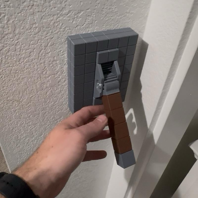 Minecraft Inspired Universal Light Switch Kit with Brick Design and Handle
